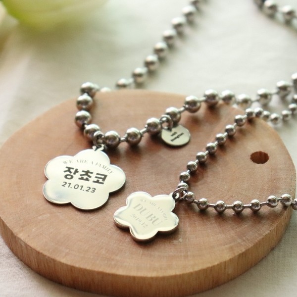 페오펫몰,[당일출고]강아지 고양이 써지컬 탄생석 인식표 목걸이