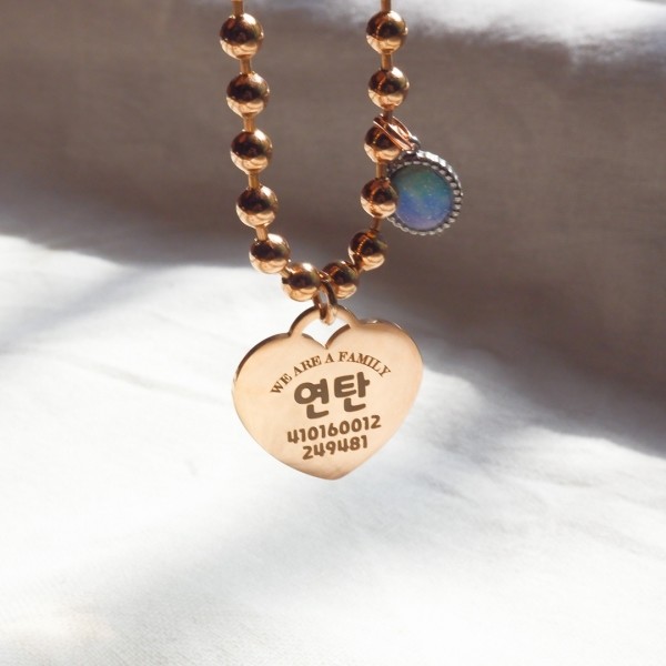 페오펫몰,[당일출고]강아지 고양이 써지컬 탄생석 인식표 목걸이