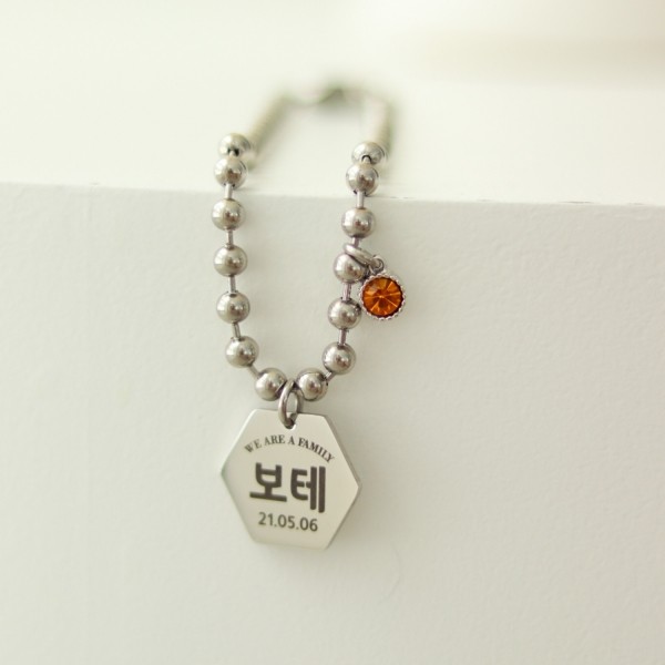 페오펫몰,[당일출고]강아지 고양이 써지컬 탄생석 인식표 목걸이