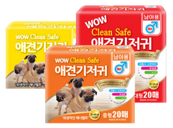 페오펫몰,와우 크린세이프애견기저귀 수컷 20매