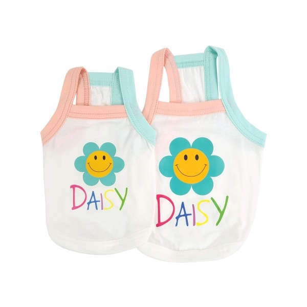 페오펫몰,그루밍독 반려동물 커플룩 (아이&견주) 스마일 데이지 나시 & 티셔츠 S-2XL, 1 color