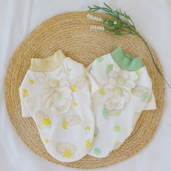 페오펫몰,[리토가토] 오가닉 크림 베어 티셔츠 - 옐로우