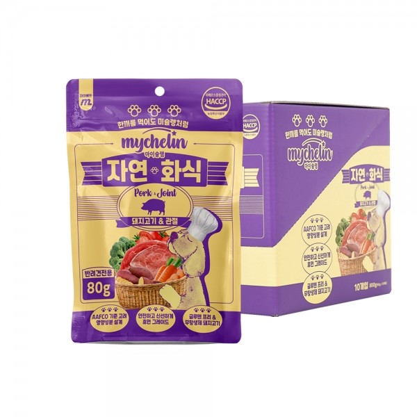페오펫몰,마이베프 독 마이슐랭 자연화식 돼지고기&관절 80g x 10ea