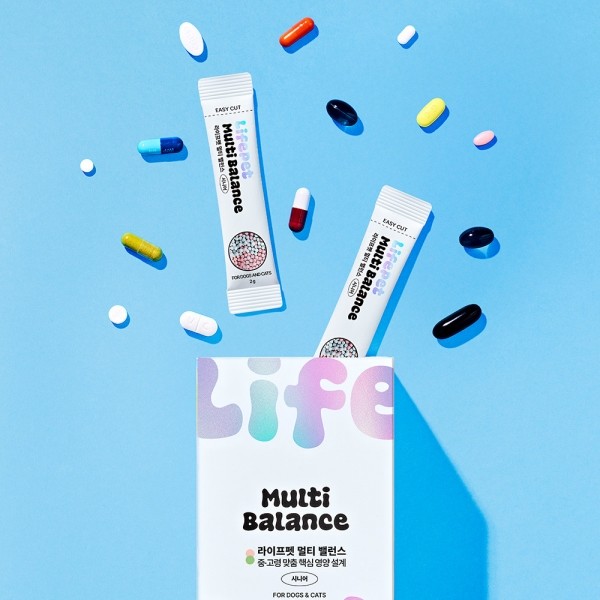 페오펫몰,[감사특가]라이프펫 강아지 고양이 종합영양제 멀티밸런스 시니어 노견 비타민 30포