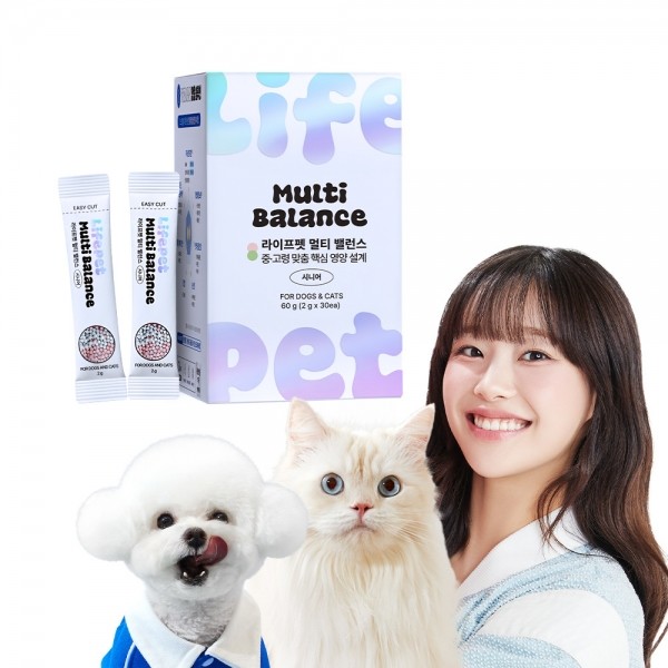 [감사특가]라이프펫 강아지 고양이 종합영양제 멀티밸런스 시니어 노견 비타민 30포