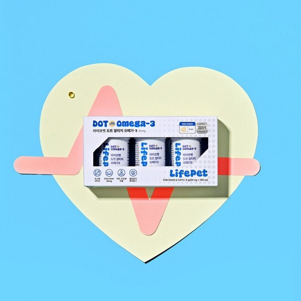 페오펫몰,[감사특가]라이프펫 강아지 고양이 도트알티지 오메가3 50mg 180캡슐 국내최초 CSP용기