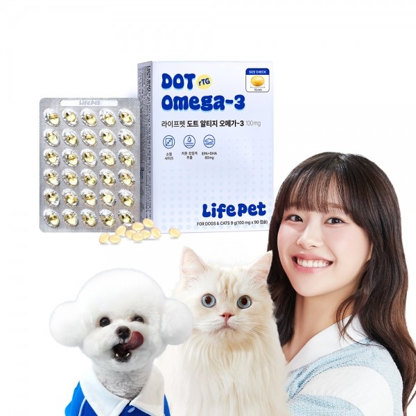 페오펫몰,[감사특가]라이프펫 강아지 고양이 도트 알티지 오메가3 100mg 90캡슐