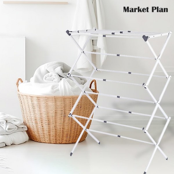 페오펫몰,마켓플랜 플로어 다용도 길이조절 3단 빨래 건조대 화이트