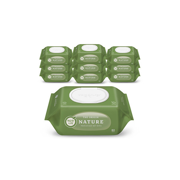 페오펫몰,[따스한특가]깨끗한나라 베이비 케어 디 오리진 물티슈 네이처 80매 10개