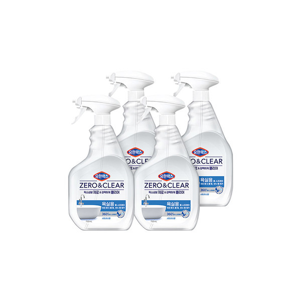 페오펫몰,유한락스 제로앤클리어 욕실청소용 750ml 4개