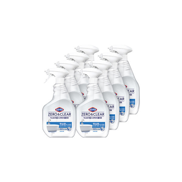유한락스 제로앤클리어 욕실청소용 750ml 8개