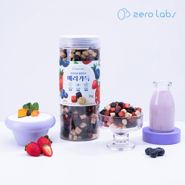 페오펫몰,제로랩스 베리가득 블루베리+딸기+요거트 1kg
