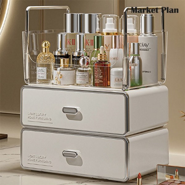 페오펫몰,마켓플랜 플랫 다용도 레이어드 3단 수납함