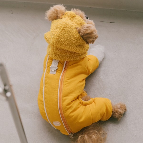 페오펫몰,스캠퍼 이지 핏 올인원 패딩[옐로우]