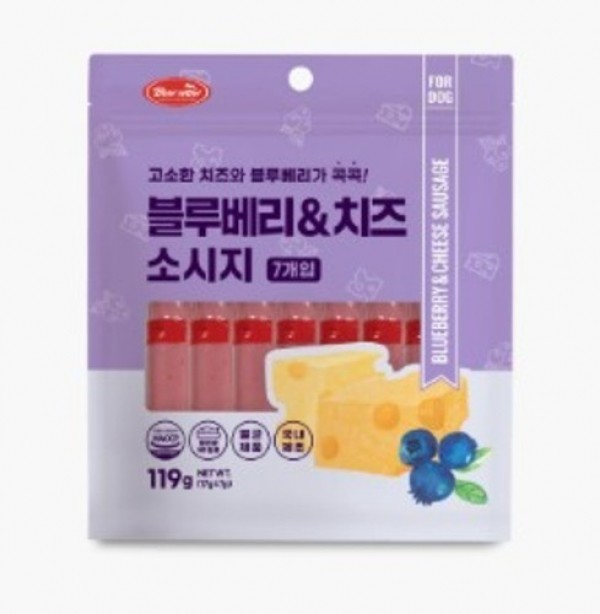 페오펫몰,[바우와우] 블루베리&치즈소시지 7p [반려동물]