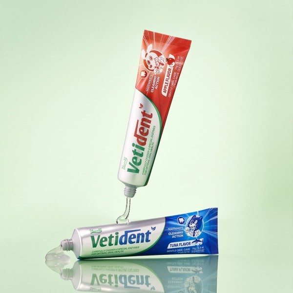 페오펫몰,[허레이][꽃길특가] 프로 베티덴트 치약 사과향+참치향 2개 SET 바르는 겔제형