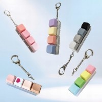 마켓플랜 컬러풀 딸깍이 4구 키보드 키링 2종 세트