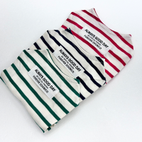 [고퀄리티]국내제작 귀여운 스트라이프 티셔츠 언발단추티