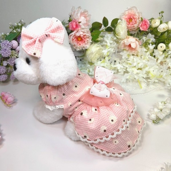 페오펫몰,플로피이얼스[꽃길특가]핑크데이지 엘라스틱 드레스