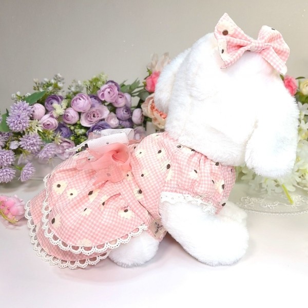 페오펫몰,플로피이얼스[꽃길특가]핑크데이지 엘라스틱 드레스