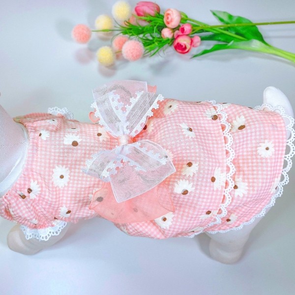 페오펫몰,플로피이얼스[꽃길특가]핑크데이지 엘라스틱 드레스