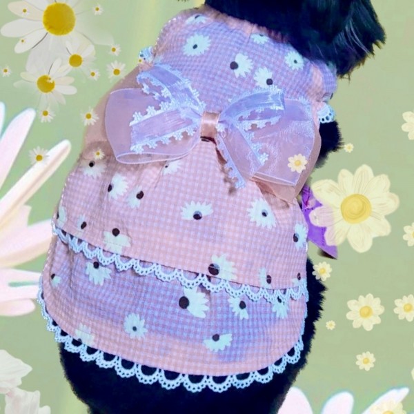 페오펫몰,플로피이얼스[꽃길특가]핑크데이지 엘라스틱 드레스