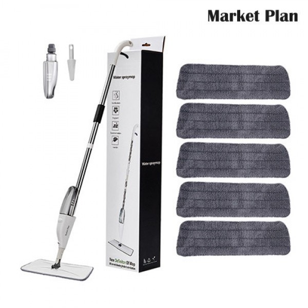 페오펫몰,마켓플랜 스프레이 물청소 밀대 걸레+ 패드 5p