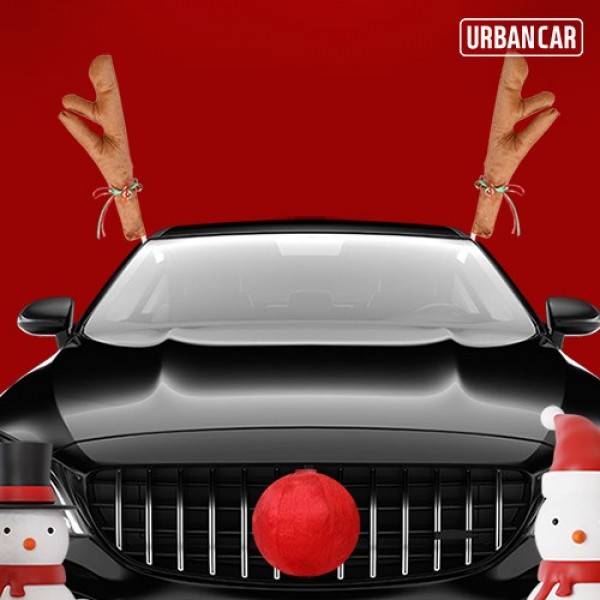 페오펫몰,어반카 크리스마스 루돌프 뿔 빨간코 장식 세트