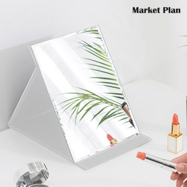 페오펫몰,마켓플랜 휴대용 접이식 PU커버 탁상 거울