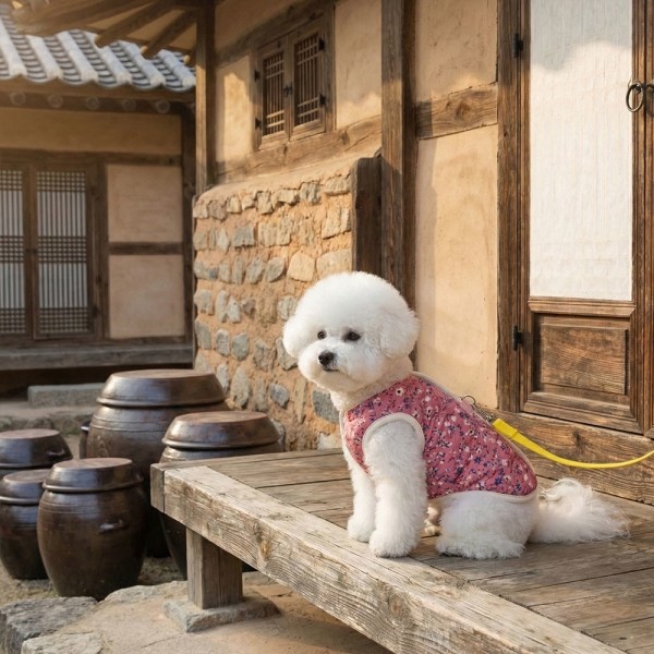 페오펫몰,크레용펫 할머니 김장조끼 누빔 겨울옷