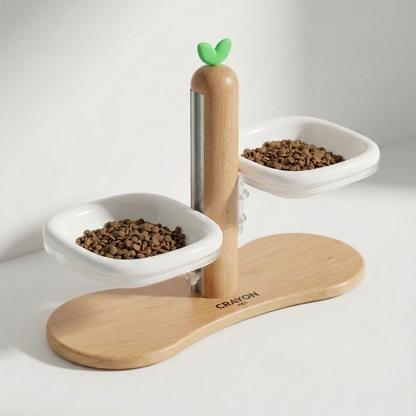 페오펫몰,[설날특가]크레용펫 프리미엄 맞춤핏 듀얼볼 높이조절 식기