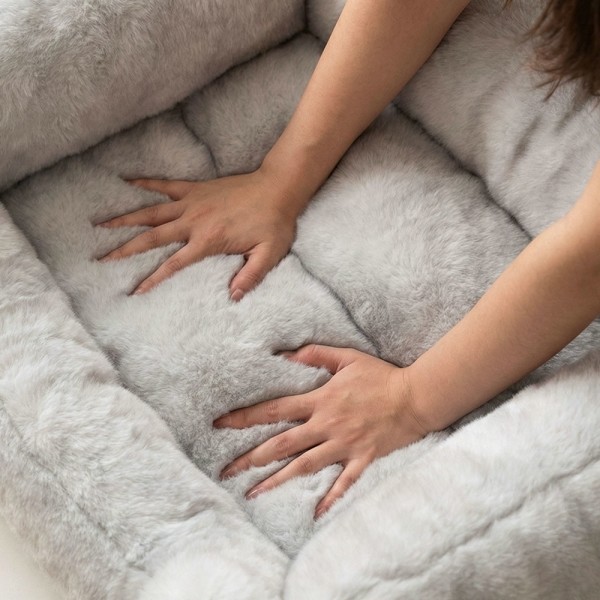 페오펫몰,[설날특가]크레용펫 클라우드 퍼 쿠션 침대(M/L)