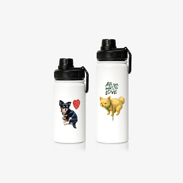 페오펫몰,반려동물 강아지 고양이 사진 그림 커스텀 주문제작 아웃도어 스포츠 보틀 (530ml)