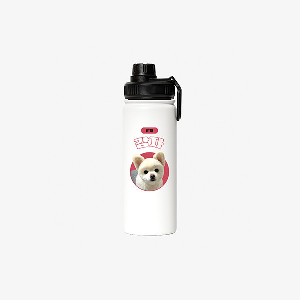 페오펫몰,반려동물 강아지 고양이 사진 그림 커스텀 주문제작 아웃도어 스포츠 보틀 (530ml)