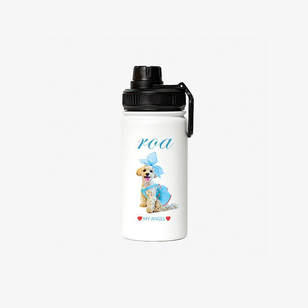 페오펫몰,반려동물 강아지 고양이 사진 그림 커스텀 주문제작 아웃도어 스포츠 보틀 (350ml)