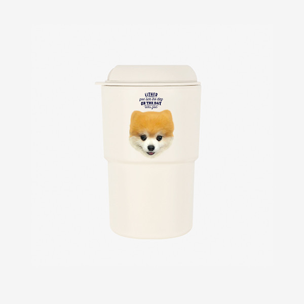 페오펫몰,반려동물 강아지 고양이 사진 그림 커스텀 주문제작 이중 파스텔 텀블러 (350ml)