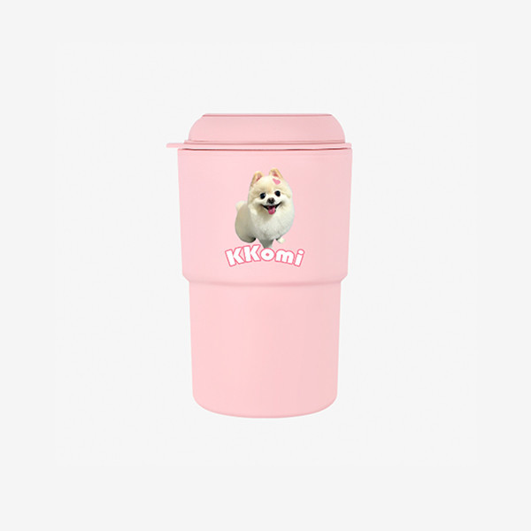 페오펫몰,반려동물 강아지 고양이 사진 그림 커스텀 주문제작 이중 파스텔 텀블러 (350ml)