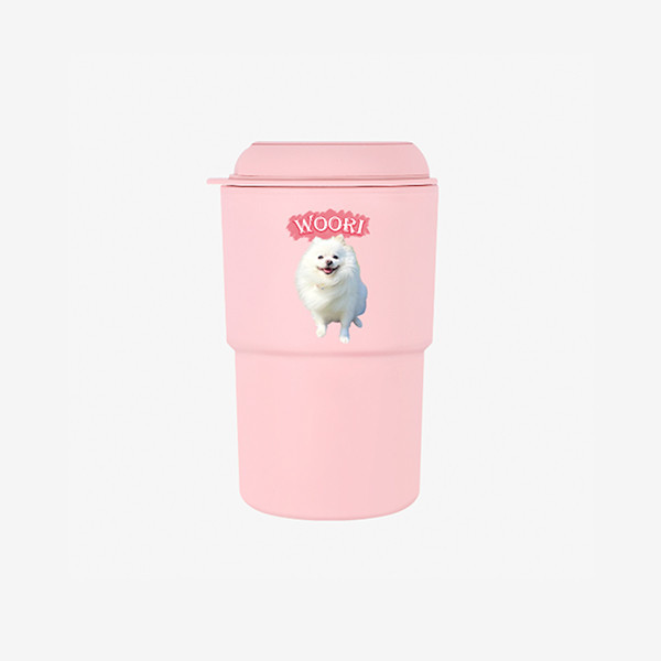 페오펫몰,반려동물 강아지 고양이 사진 그림 커스텀 주문제작 이중 파스텔 텀블러 (350ml)