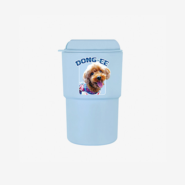 페오펫몰,반려동물 강아지 고양이 사진 그림 커스텀 주문제작 이중 파스텔 텀블러 (350ml)