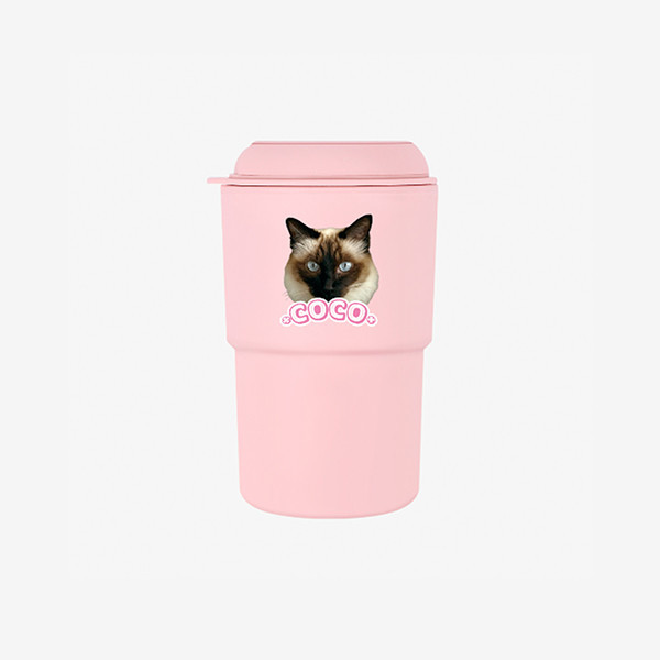 페오펫몰,반려동물 강아지 고양이 사진 그림 커스텀 주문제작 이중 파스텔 텀블러 (350ml)