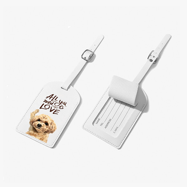 페오펫몰,[엔젤드로잉] 반려동물 강아지 고양이 사진 그림 커스텀 주문제작 라운드 가죽 네임택