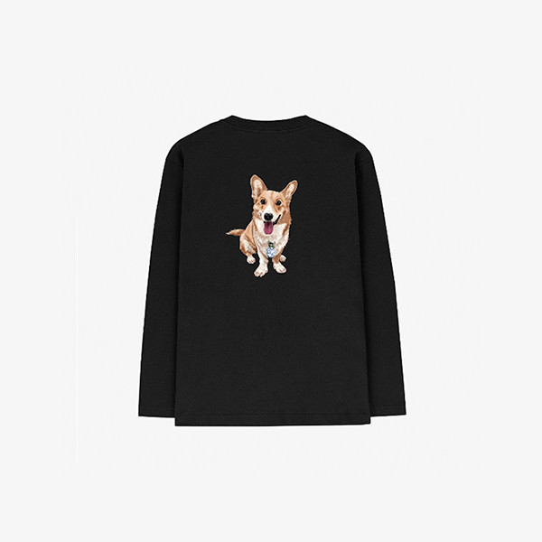 페오펫몰,[엔젤드로잉] 반려동물 강아지 고양이 사진 그림 커스텀 주문제작 긴팔티