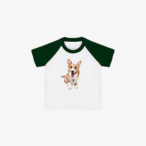 페오펫몰,[엔젤드로잉] 반려동물 강아지 고양이 사진 그림 커스텀 주문제작 키즈 래글런 티셔츠