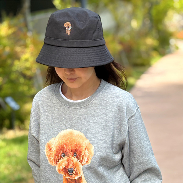 페오펫몰,[엔젤드로잉] 반려동물 강아지 고양이 사진 그림 커스텀 주문제작 버킷햇