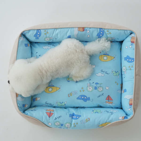 페오펫몰,[펫앤마마] 강아지 방석 쿠션 카툰 3종 (그린/그레이/베이지) M~XL