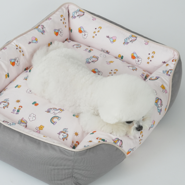 페오펫몰,[펫앤마마] 강아지 방석 쿠션 카툰 3종 (그린/그레이/베이지) M~XL