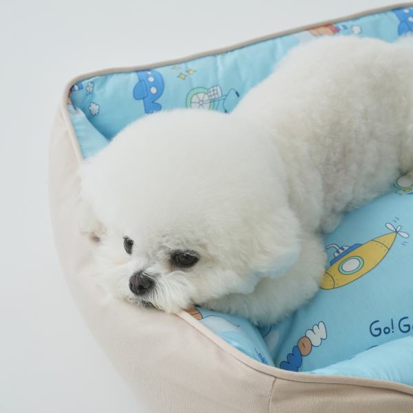 페오펫몰,[펫앤마마] 강아지 방석 쿠션 카툰 3종 (그린/그레이/베이지) M~XL