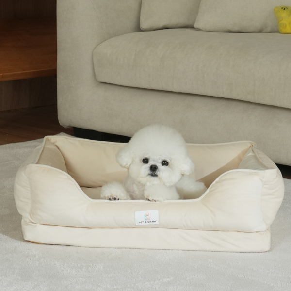 페오펫몰,[펜앤마마] 강아지 방석 쿠션 사각 3종 (그레이/베이지/핑크) M~XL