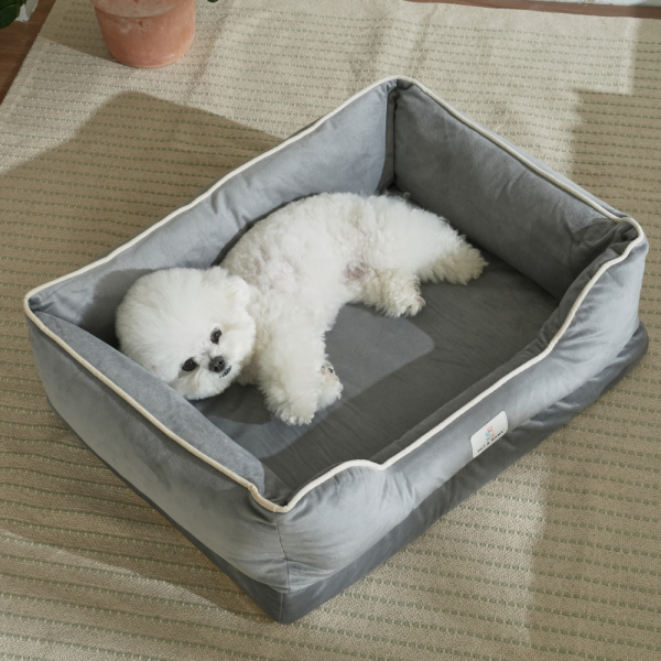 페오펫몰,[펜앤마마] 강아지 방석 쿠션 사각 3종 (그레이/베이지/핑크) M~XL