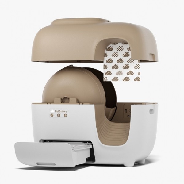 페오펫몰,[펫키지] 스마트 고양이 자동 화장실 브라운 (냄새 제거 특허) [반려동물]